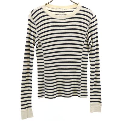 Made In Japan Border Pattern Long Sleeve Thermal T-shirt Women Used