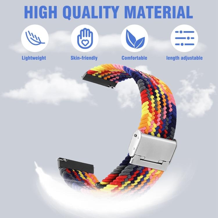 For Samsung Galaxy Watch 4 / Watch 5 20mm Nylon Braided Metal Buckle Watch Band