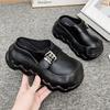 Fashion 8CM Women High Heels Chunky Slippers New Summer Females Buckle Platform Sneakers Wedge Sandals Slides Vulcanized Shoes De Mujer