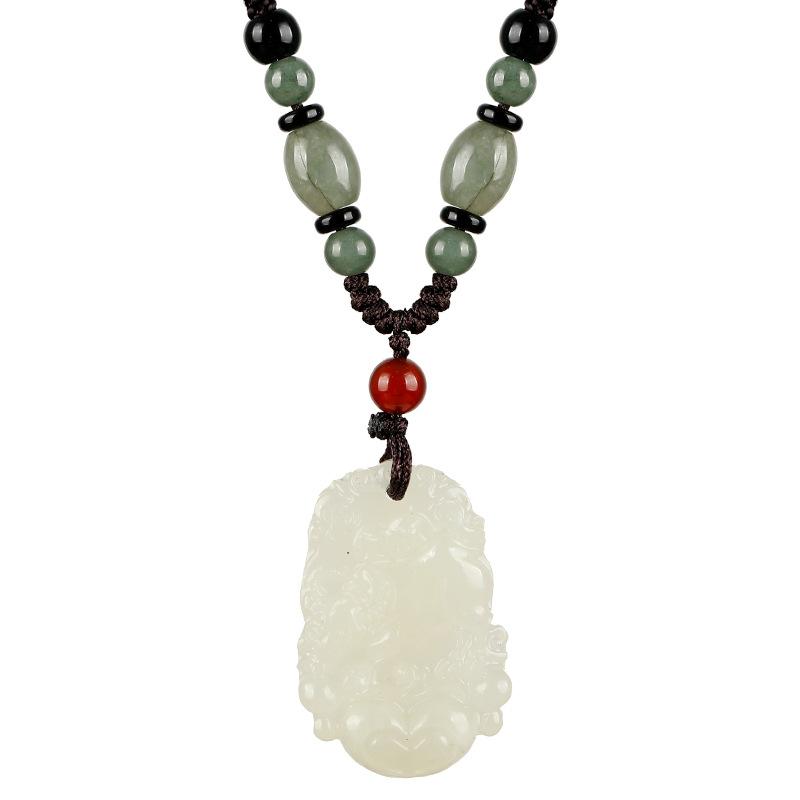 Jade Zodiac Necklace, Men's and Women's Versatile Long Sweater Chain Accessories, High-end Zodiac Signs, Antique Pendants, Hanging Accessories