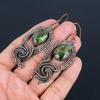 Green Amethyst Gemstone Earrings, 999 Copper Wire Wrapped Earrings, Handmade Antique Jewelry, Gift For Mother Day