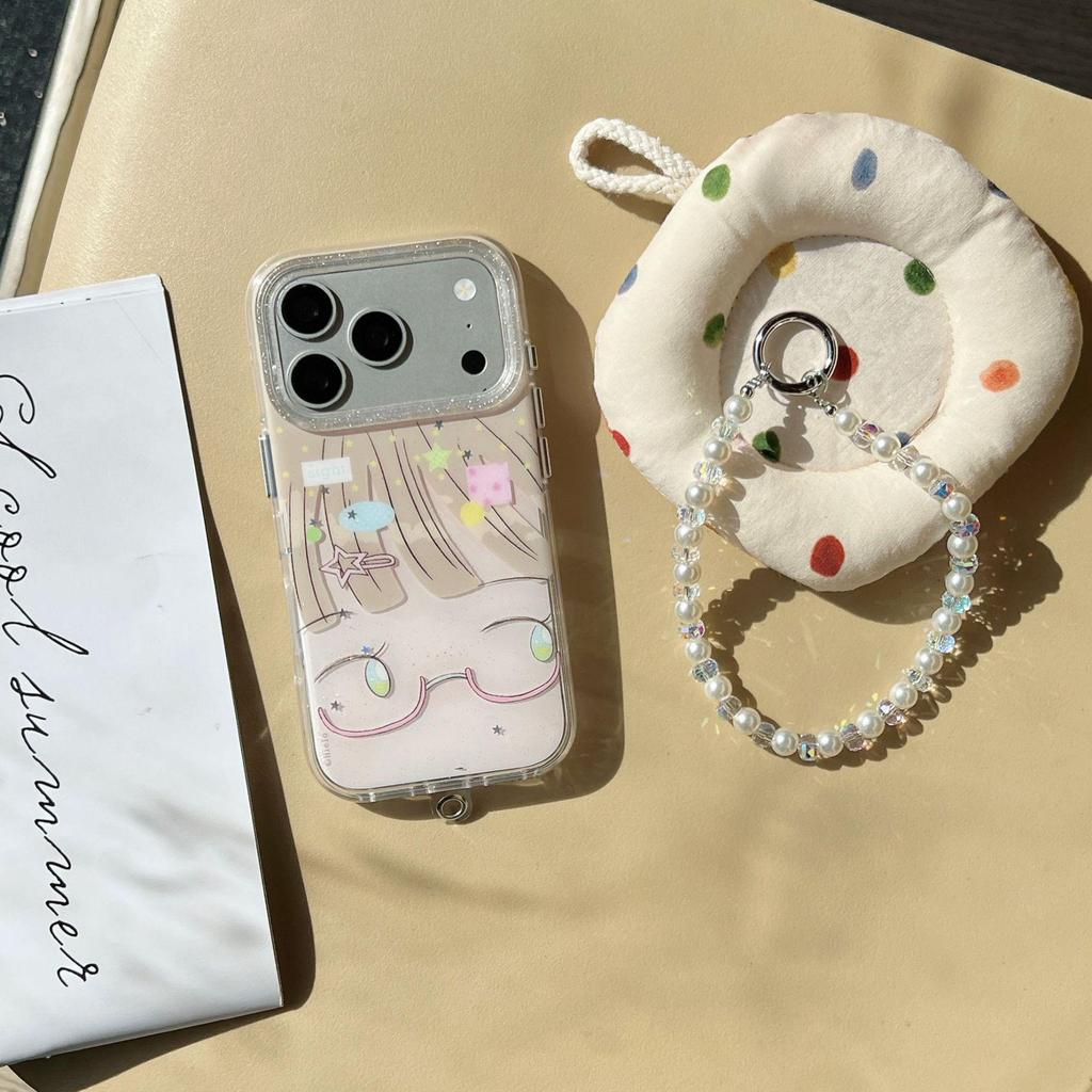 Anime Glasses Girl iPhone 17 Pro Max Case with Chain for Women