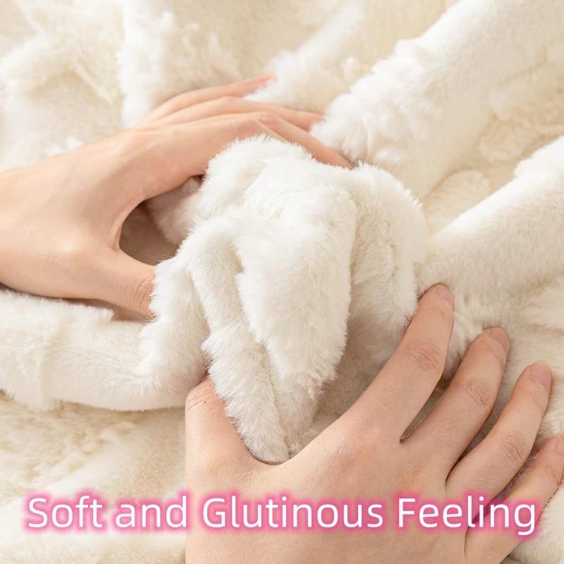 Merry Christmas Soft Faux Fur Warm Sofa Covers Anti-slip Couch Protector Solid Color Sofa Cover Towel Sofa Blanket Pet Kid Mat