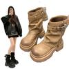 Short Trouser Boots Martin Boots Women's 2025 Autumn and Winter New Fashionable Versatile Thick-soled Explosive Boots Retro Short Boots