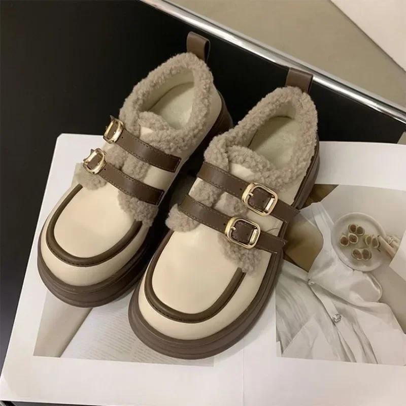 Fashion Large Size Warm Elegant With Medium Heels Snow Boots for Women Round Toe Woman Shoes High Quality Spring 2024 On Promotion 39 Pu