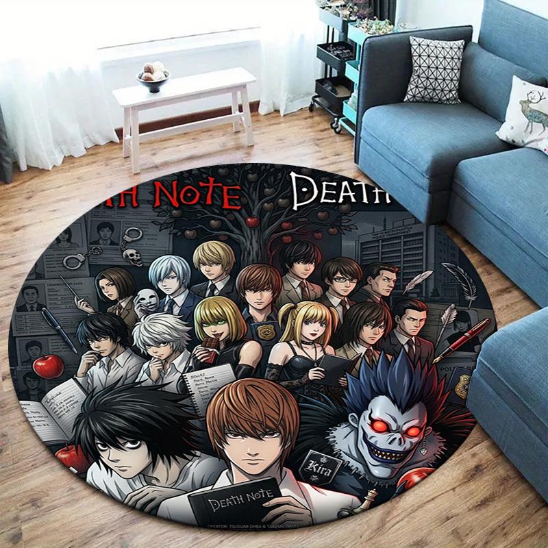 Death Note Round Area Rug Carpet Rug For Living Room Bedroom Sofa Playroom Decor Nonslip Floor Mat