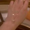 Small Flower Necklace Female Temperament Versatile Clavicle Chain Young High-end Half-diamond Five-petal Pendant