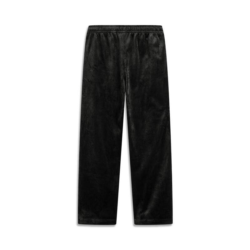 Li-Ning Solid Color Breathable Versatile Straight Leg Casual Pants Men bottoms Black AKXV023-2