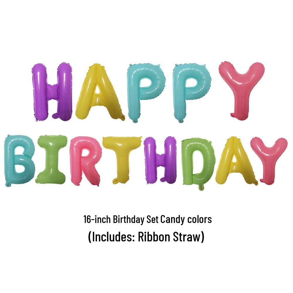 16-inch Happy Birthday Letter Balloons Decoration Set