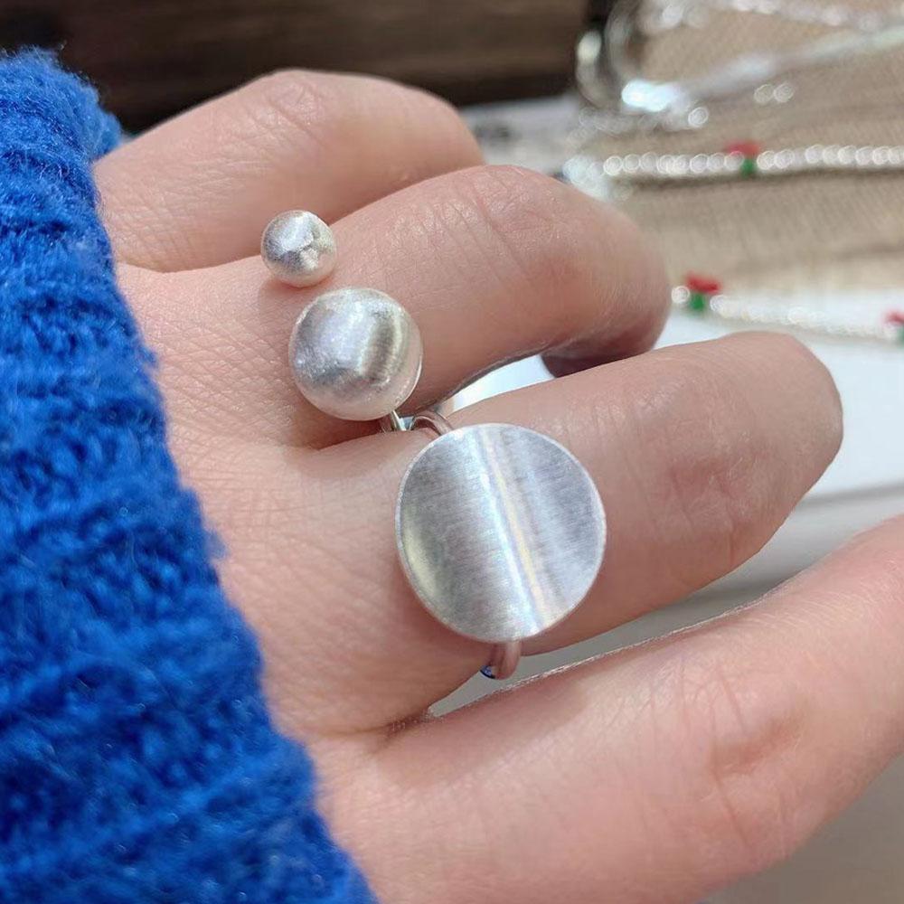 Anelli Cuore Geometrico Scintillanti in Argento Sterling 925 per Donna Semplice Moda Coreana Anello Aperto Regolabile Fatto a Mano Regali per Coppia