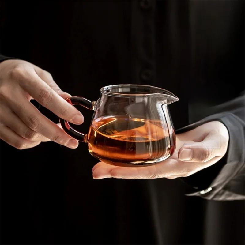 200ml Heat Resistant Glass Fair Cup Household Pourer Glass Creamer Pot Coffee Tea Glass Dispenser Chahai Kungfu Tea Set Accessor