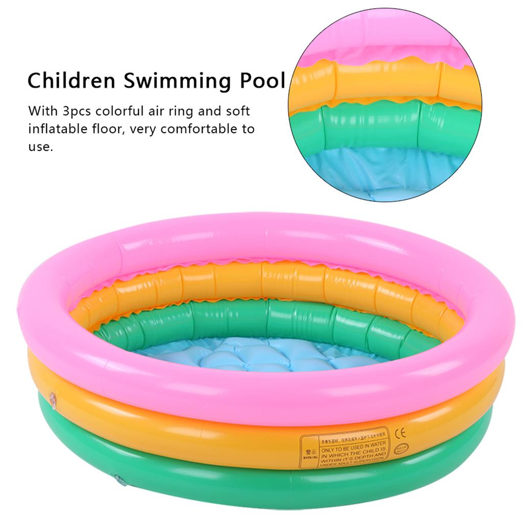 Children Soft Inflatable Swimming Pool Kids Boy Round Shape Bright Color Baby Basin PoolM