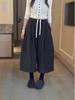 Velvet Woolen High-Waisted Wide-Leg Pants - Women's European Fashion, Autumn/Winter, Loose Slimming Eight-Point Casual.