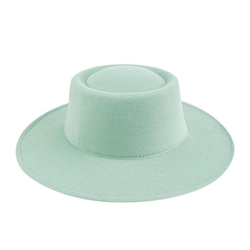 Heißer Verkauf Britischer Retro-Stil Jazzhut Herren- und Damenhut mit flacher Krempe Gentleman-Hut Französischer Zylinder Einfarbiger Filzhut