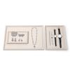 Woodten Striped Leather Jewelry Tray Accessory Organizer Watch Display Storage P09802 Off-White