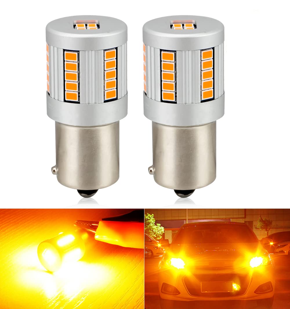 BLUESEATEC S25 LED Turn Signal, Blink Signal, Amber, Orange, Single, High Fla Prevention, Built-in s25 pin angle difference