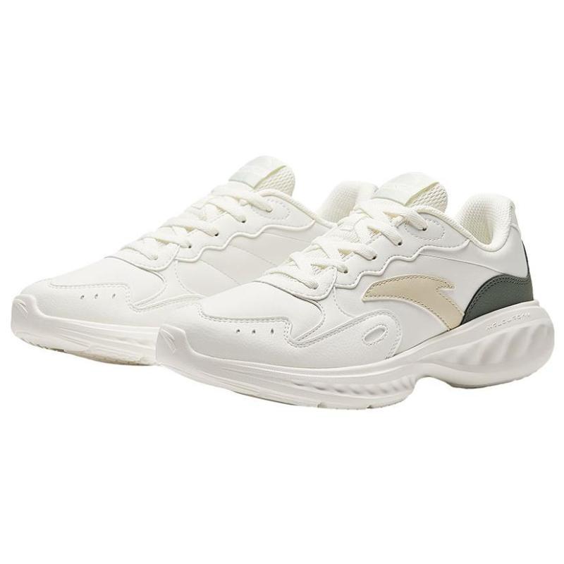 Anta Nebula Fabric Abrasion Resistant Breathable Low Top Casual Running Shoes Women's White Sneakers 922325571-7