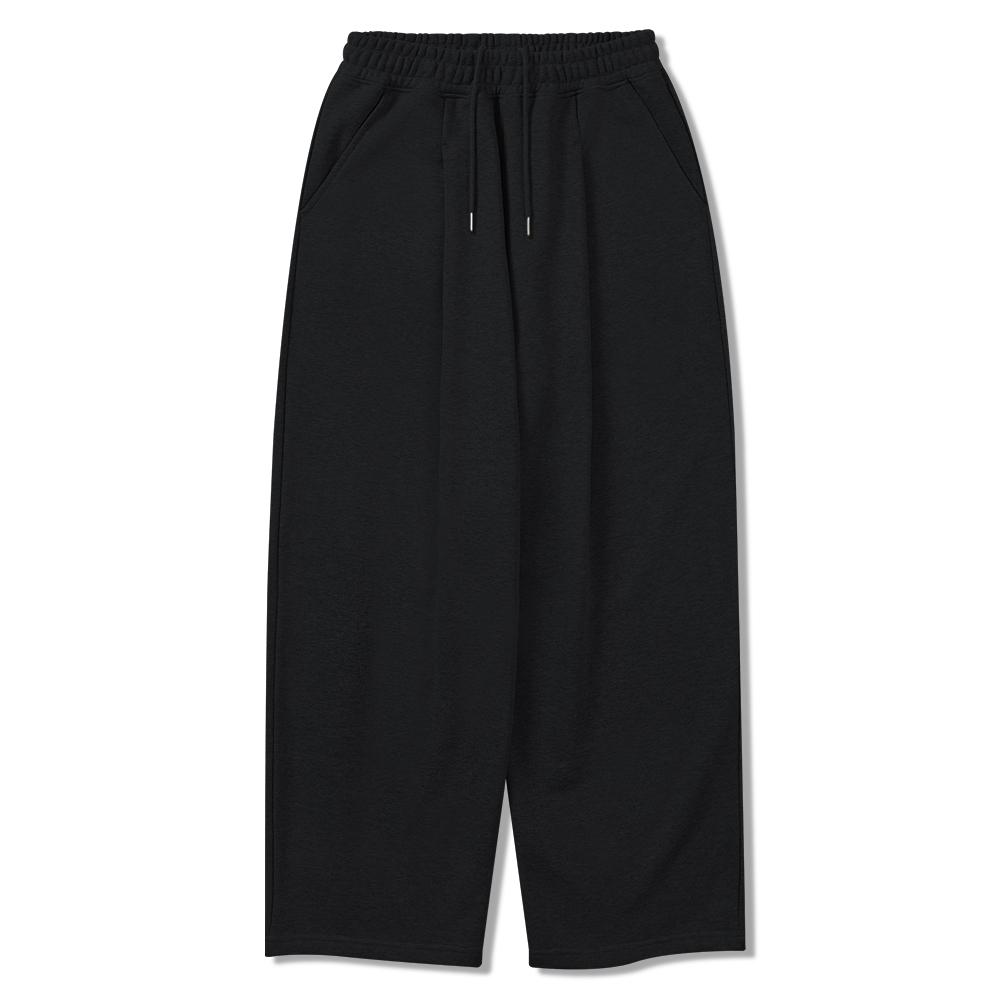 Seupeullaesikodeu One-Pleat Wide Sweatpants Black