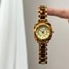 Retro Wine Barrel Simple White Commuter Women'S Watch Niche High Sense Amber Business Style Quartz Watch