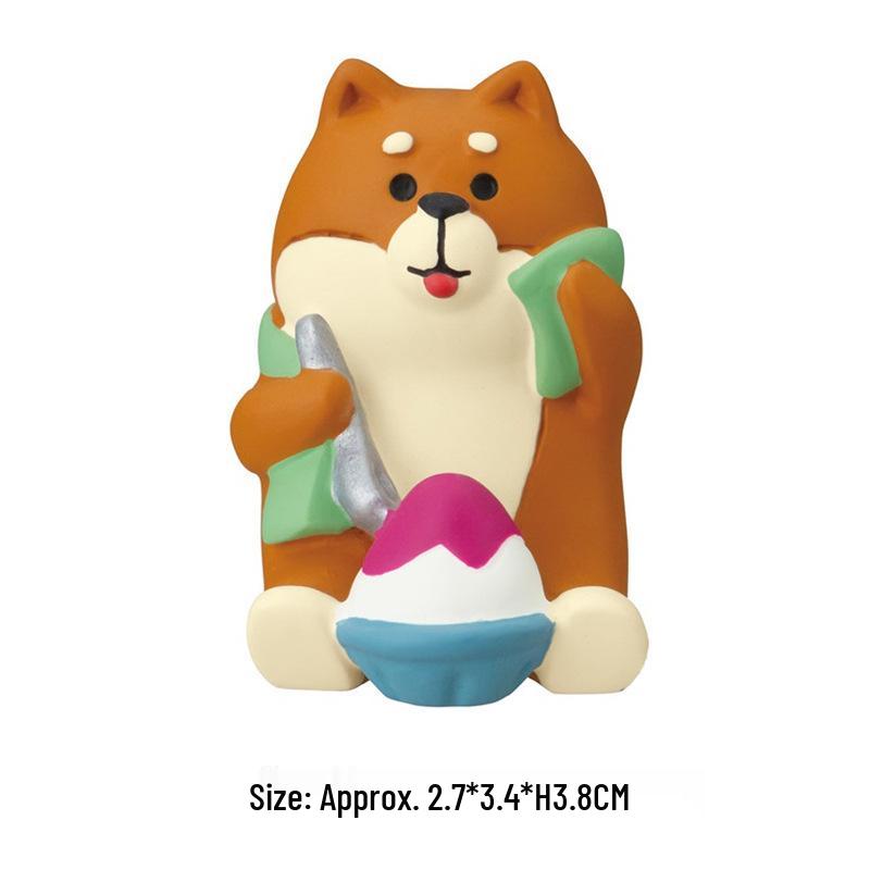 Japanese Zakka Summer Garden Cat Mini Resin Ornament Set