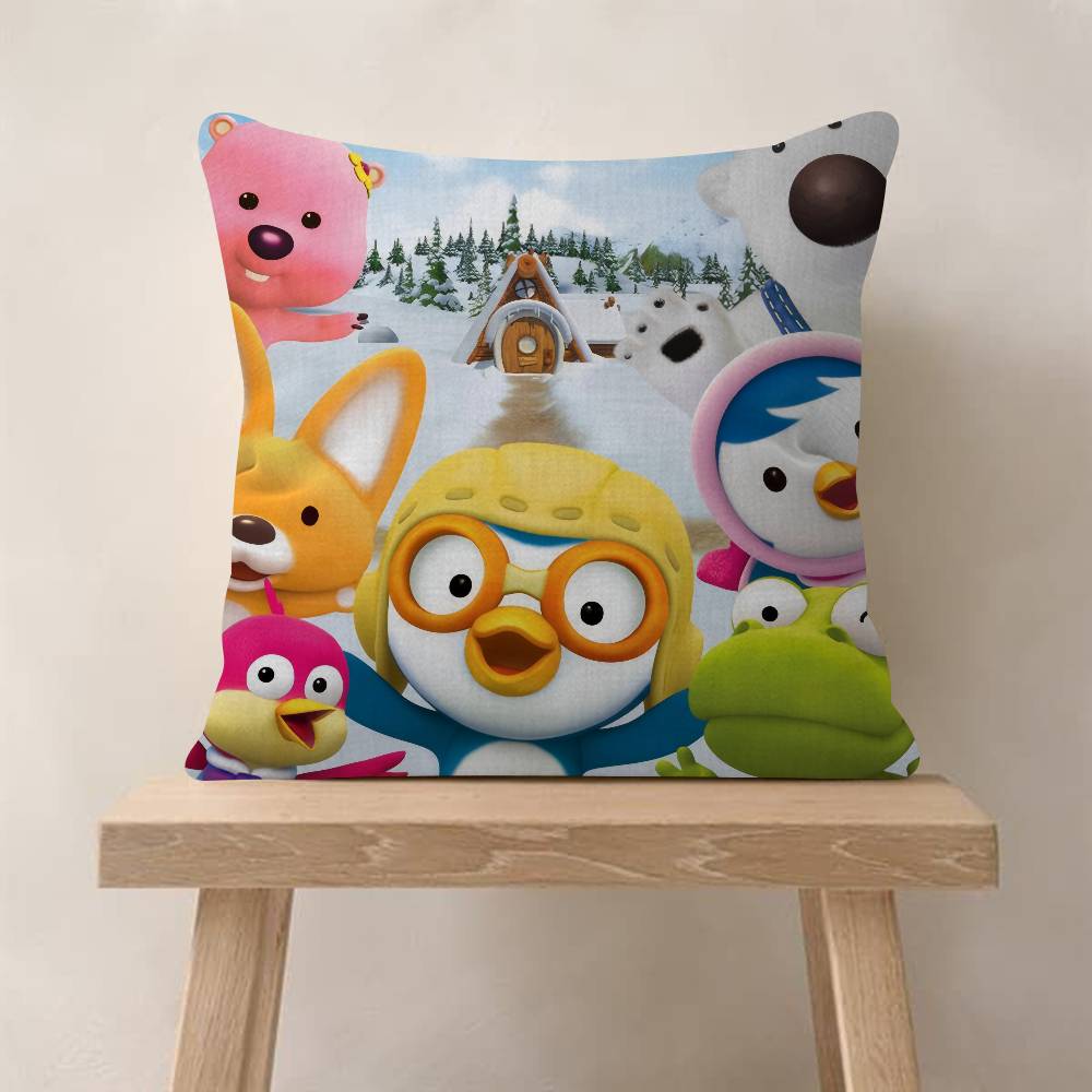 Anime cute Pororos Pillow Gift Home Office Decoration Bedroom Sofa Car Cushion Cover case 45x45