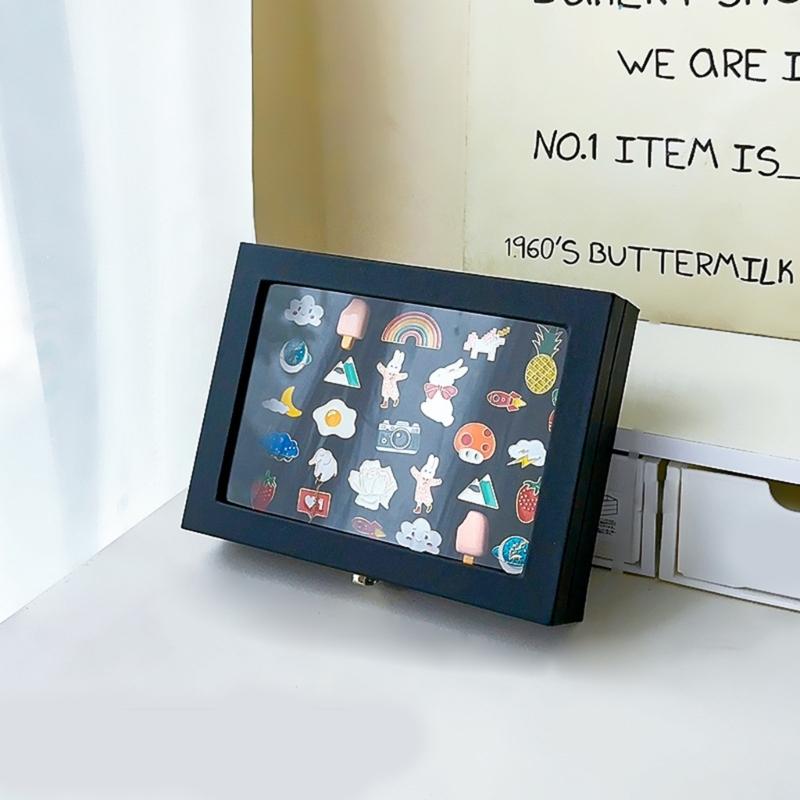Large Plush Pin Display Case Shadow Box Frame for Wall or Tabletop Portable Medals And Jewelry Organizers