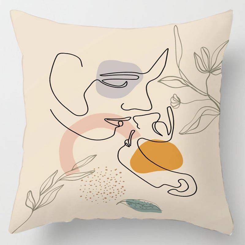 Square Pillow Cushion Living Room Sofa Pillow Simple Character Pillow Case Bedroom Window Sill Bay Window