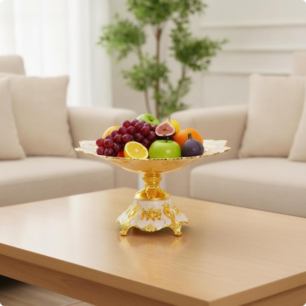 Snack Tray with Pedestal Sturdy Footed Spacious for Hosts