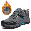 Men's Waterproof Winter Hiking Boots with Fleece Lining, Non-Slip, Wear-Resistant, Durable Outdoor Shoes for Construction and Labor Protection.