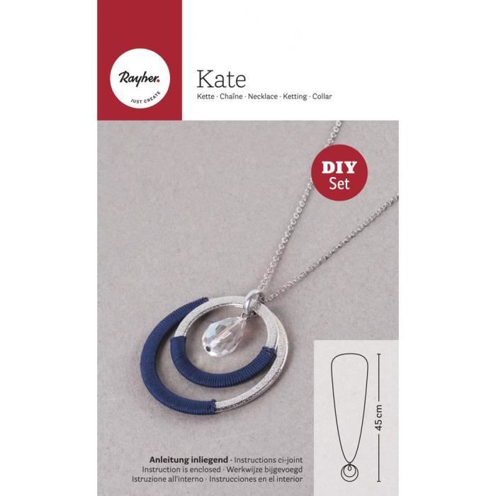 Kit collar y colgante - Kate - 45 cm - Rayher Azul