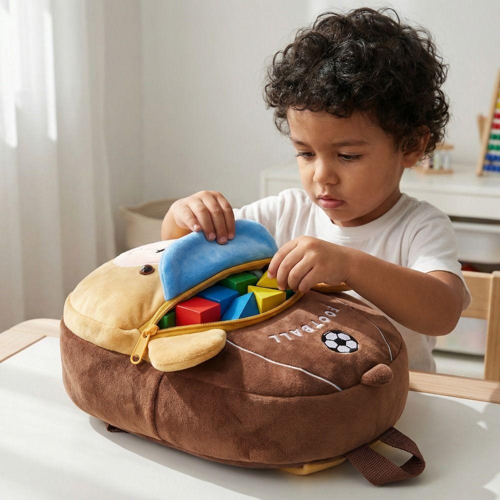 Cartoon Animal Plush Backpack Lightweight Kindergarten Backpack Children School Bag Outing Leisure