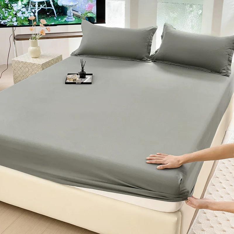 

Простыня на резинке, Роскошный наматрасник, Односпальный, Двуспальный, Кинг-сайз, Квин-сайз, Покрывало для кровати 100/120/150/180 (Нет наволочки 120x200cm серый