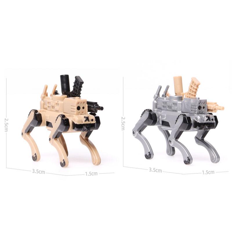 WW2 Military Scene Accessories Building Blocks Machine Gun Rifle Robot Wolf UAV MOC Bricks Toy