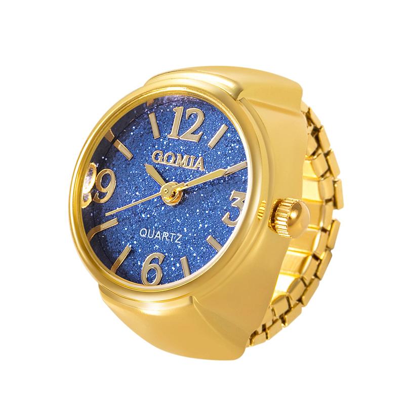 Kreative Punk-Zifferblatt-Quarzuhrenringe für Damen, Herren, Paare, Mini-elastisches Armband, Legierungs-Uhr, Fingerring, Schmuck