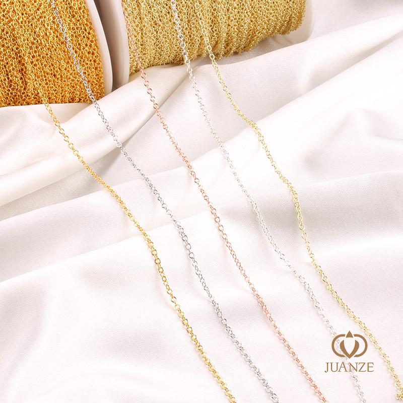 

Copper-Plated Gold Color Retention O Cross Chain Necklace with Extension.