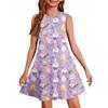 Vestido de verano para niña, sin mangas, estampado, color, informal
