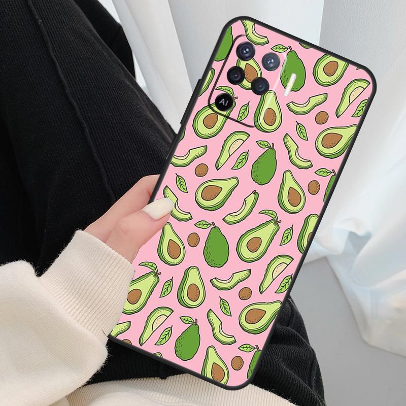 Avocado-Muster-Hülle für Oppo A96 A76 A16 A60 A98 A58 A78 A18 A38 A80 A40 A77 A57 A17 A74 A54 A94 A15 A5 Pro