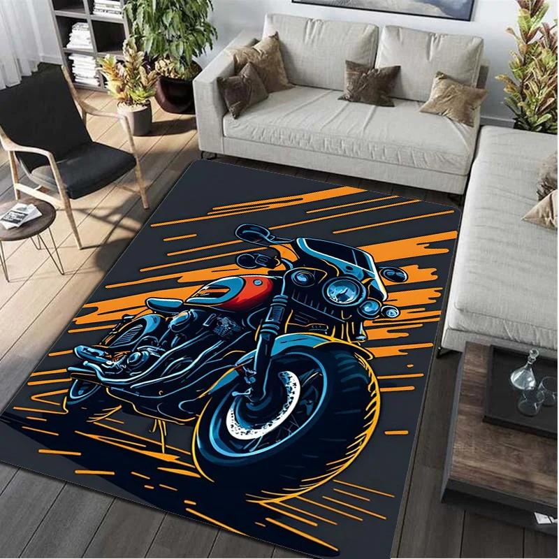 Motorcycle Motorbike Rider Carpet Area Rug Mat Floor Doormat Sofa Entracne Rugs for Living Room Bedroom Playroom Dropshipping