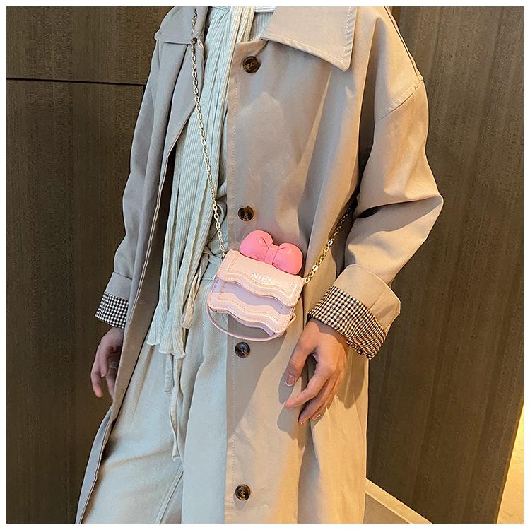 Exquisite trendy children's bag super cute bow bag princess baby foreign style shoulder messenger bag