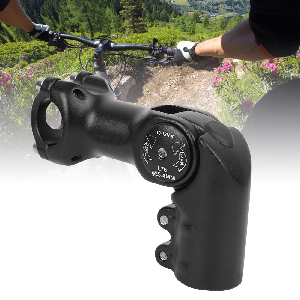 Schwarz Hochwertige 6061 T6 Aluminiumlegierung Einstellbarer Winkel Mountainbike Vorbau Modifizierter Fahrradverlängerer