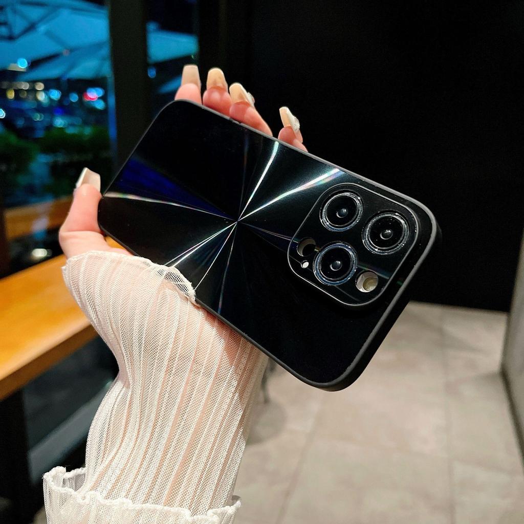 Laser Schillerndes Aurora CD-Muster, Geeignet für Apple 14promax Handyhülle, iPhone15 Volltasche Sturzsicher 14