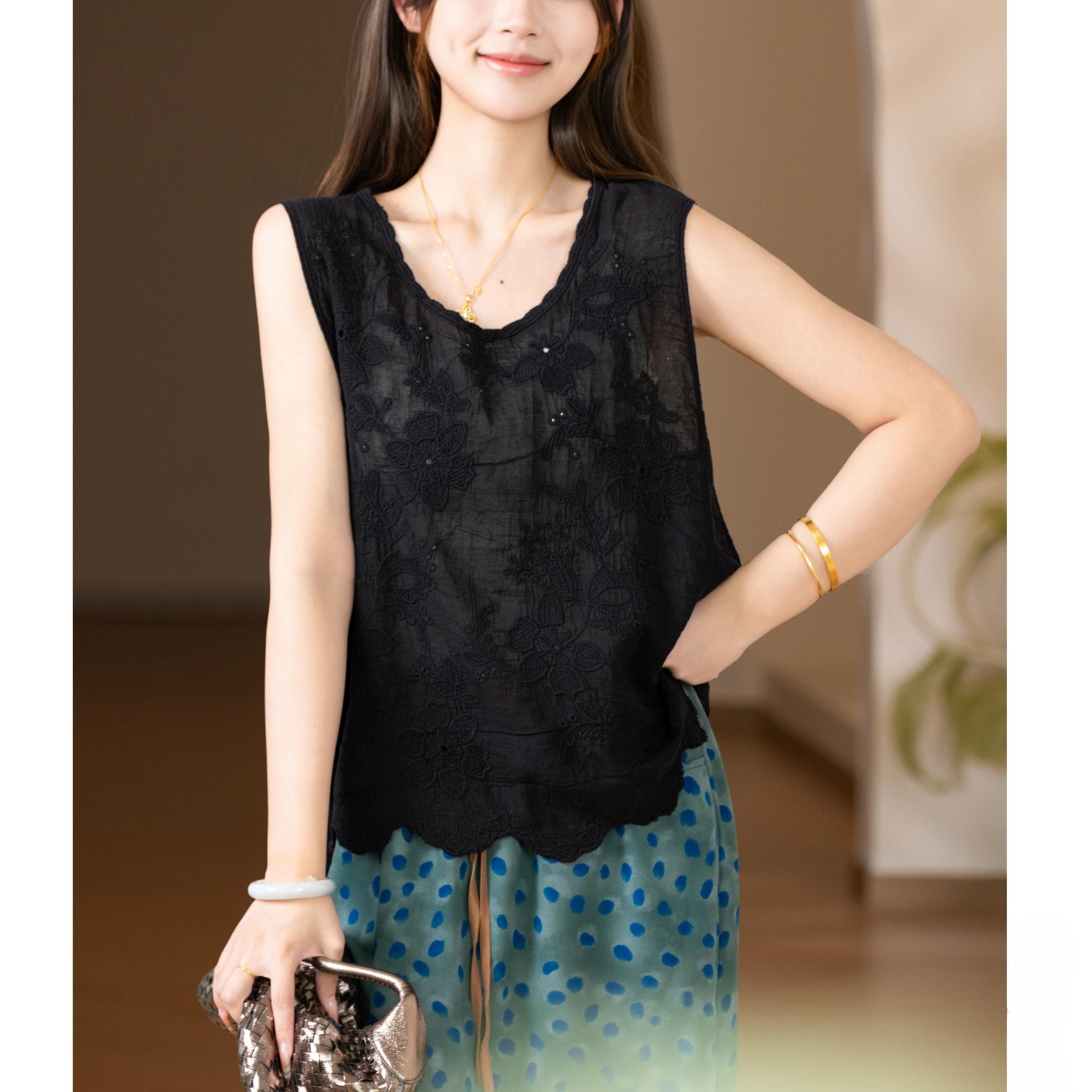 

DIMANAF 2025 Новая летняя майка-футболка женская базовая без рукавов белая майка свободная футболка One Size