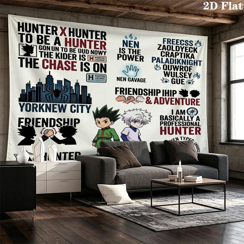 Hunter X Hunter Wall Tapestry Aesthetic Wall Hanging Printed Fabric Blanket Decorative Tapestries For Bedroom Living Room Home Decor