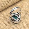 Aqua Apatite Gemstone Handmade Jewelry 925 Sterling Silver Ring For Her