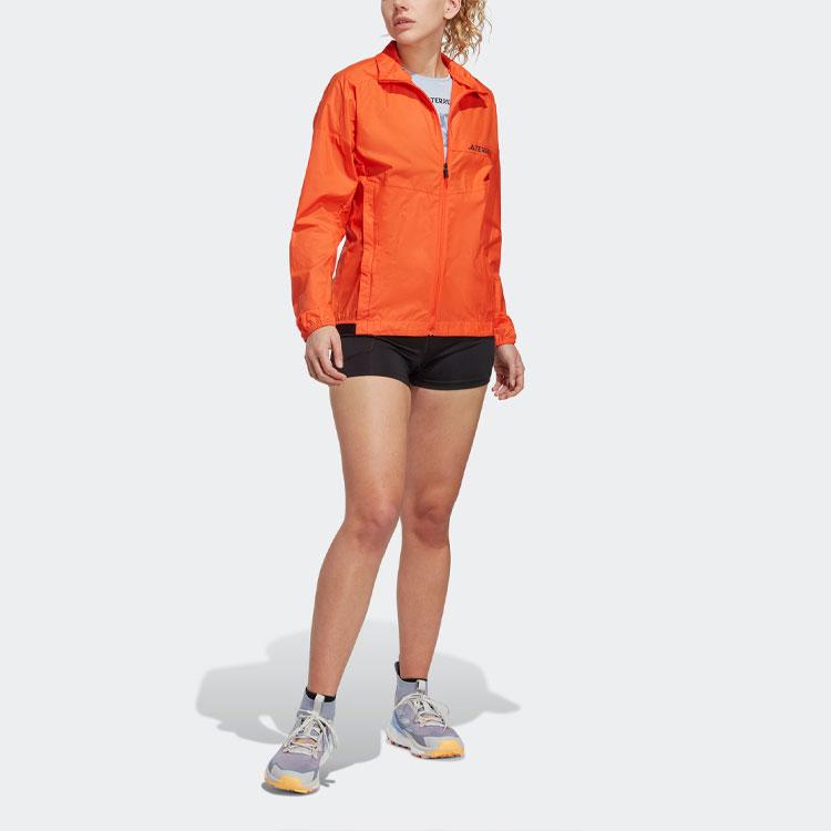 Adidas Multi Wind Jacket Solid Color Logo Outdoor Sports Jacket Women Jacket Half-Impact-Orange HZ4237