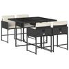 VidaXL Garden Dining Set Cushions 5pcs Black Wicker 3278021