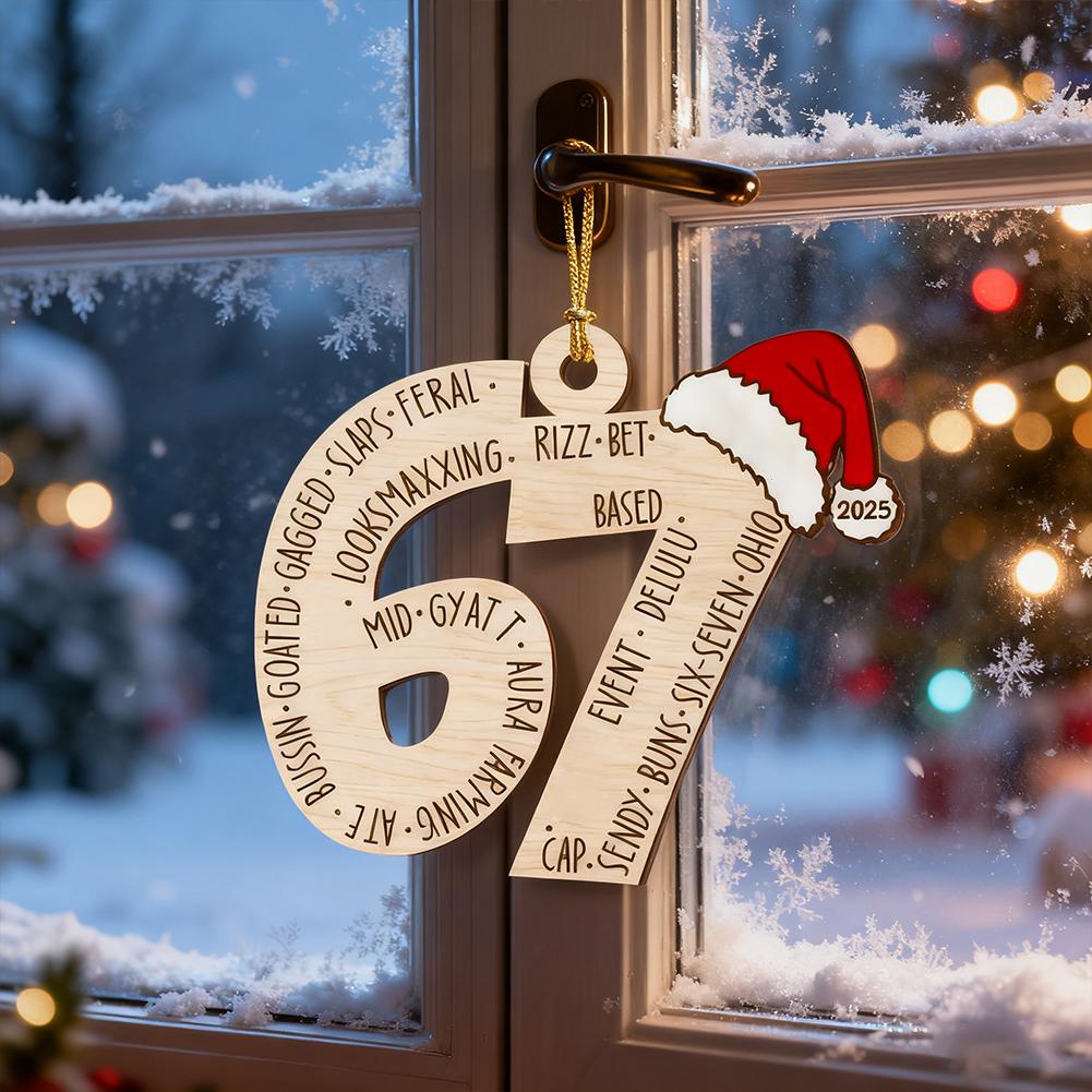 Christmas Figure 67 Acrylic Ornament Acrylic 2D Flat Tree Pendent Hanging Keyring Pendant Gift Keychain Xmas Ornament Decor C3E3