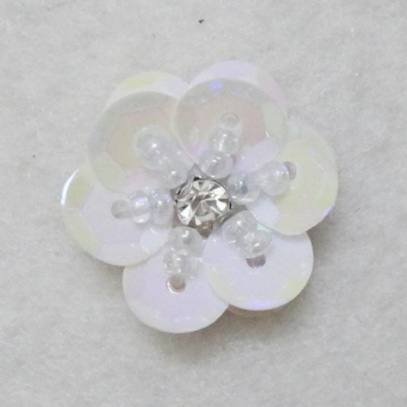 20 Pieces/lot Hand-Sewed Sequins Flower Pattern Patch DIY Clothing Shoes, Hats, Bags, Beads Sequins Applique Patch