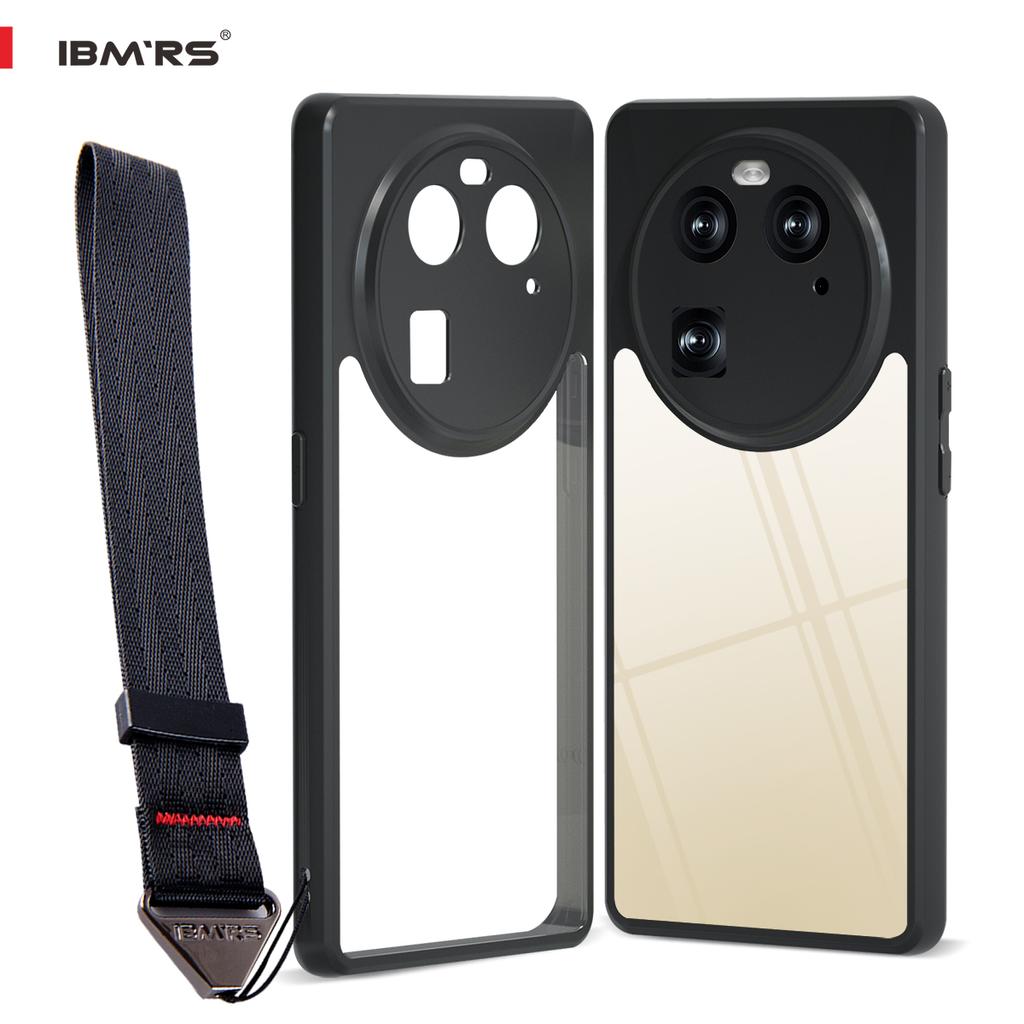 (Comes with wrist strap)IBMRS for Oppo Find X6 Case,Camouflage PC Hard Back Soft edges Airbag Shockproof Transparent  Back Cover Phone Case