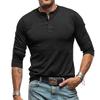Men's Solid Color Long Sleeved Lapel T-shirt Top, Men's Loose Shirt